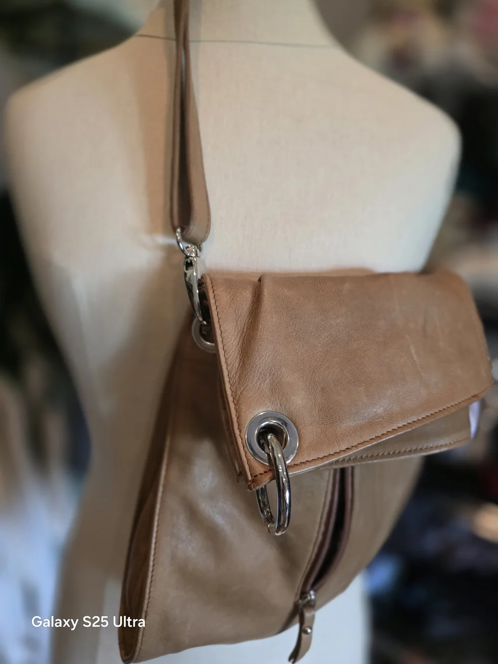 Valentina Tan Leather Crossbody Bag - Classic Everyday Carry